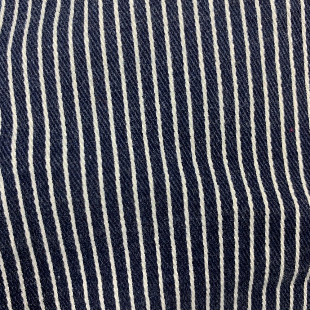 H & M 6 Shorts Navy Blue White Stripe Mini 29" X 2" - Picture 3 of 4